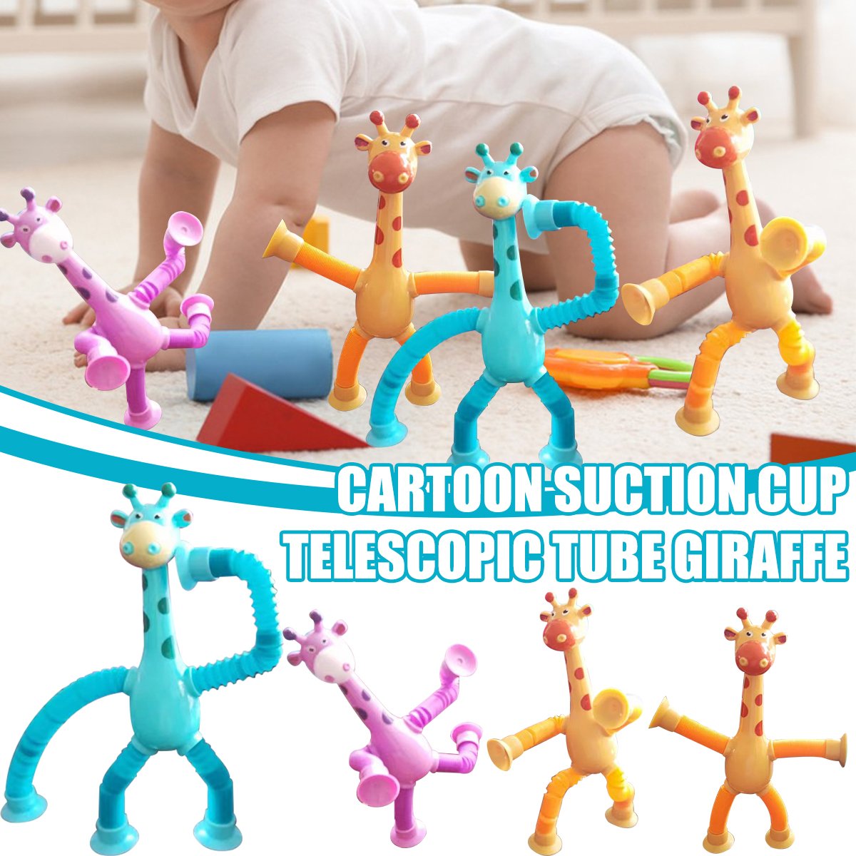 Giraffe Tubes Sensory Toys Novelty Spring Fidget Toy Stretch Tube Stress Relief Toy