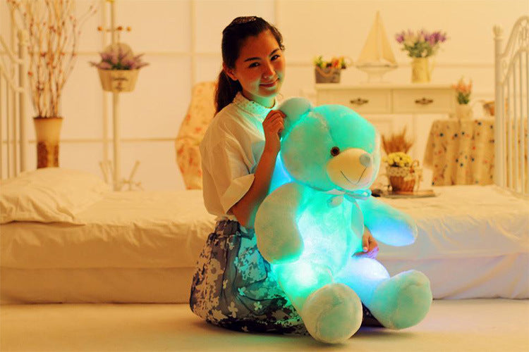 Creative Light Up LED Teddy Bear Stuffed Animals Plush Toy Colorful Glowing For Kids Pillow