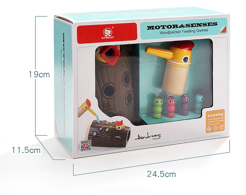 Woodpecker Magnetic Catch Worm Game