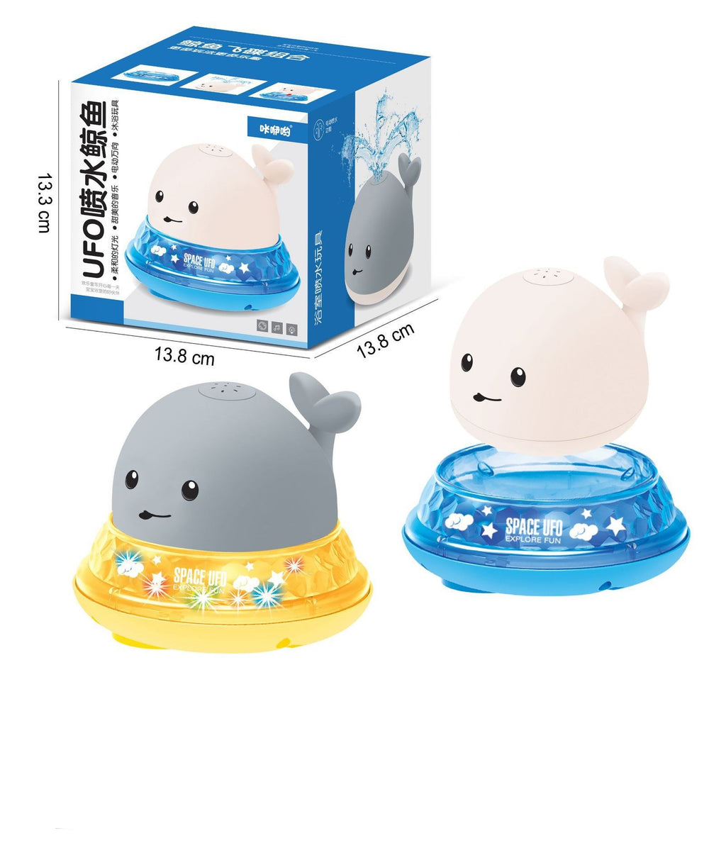 Whale Floating Spraying Water Bath Toys With Light Music LED Light