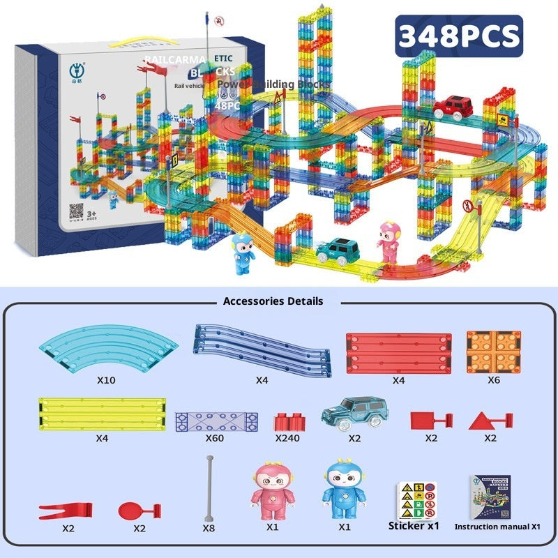 Magnetic Building Blocks For Children's Early Education, Versatile Magnetic Train Track Puzzle Toy