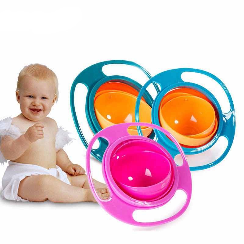 Magic Bowl 360 Degree Rotation Spill Resistant Gyro Bowl with Lid For Toddler Baby Kids