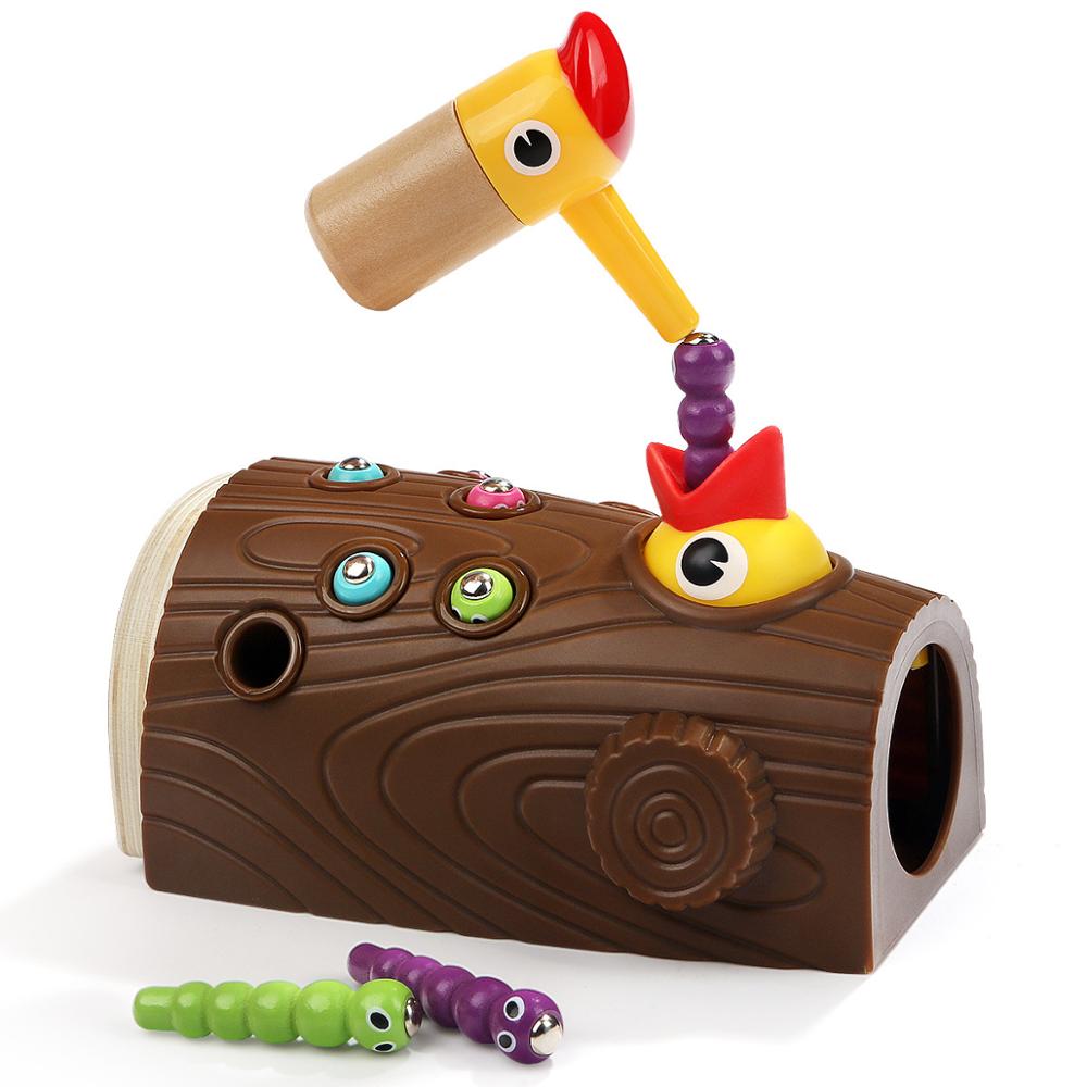 Woodpecker Magnetic Catch Worm Game