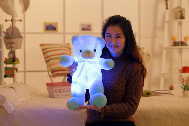 Creative Light Up LED Teddy Bear Stuffed Animals Plush Toy Colorful Glowing For Kids Pillow