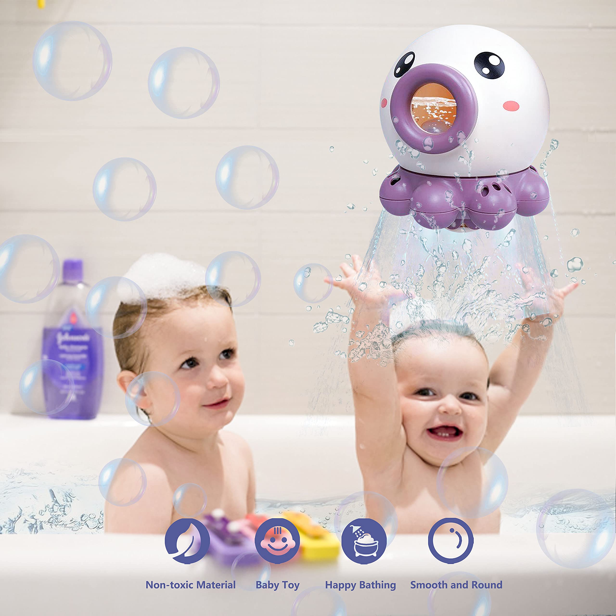 Octopus Fountain Bath Toy Water Jet Rotating Shower for Kids