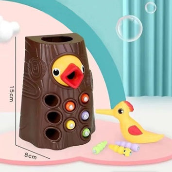 Woodpecker Magnetic Catch Worm Game