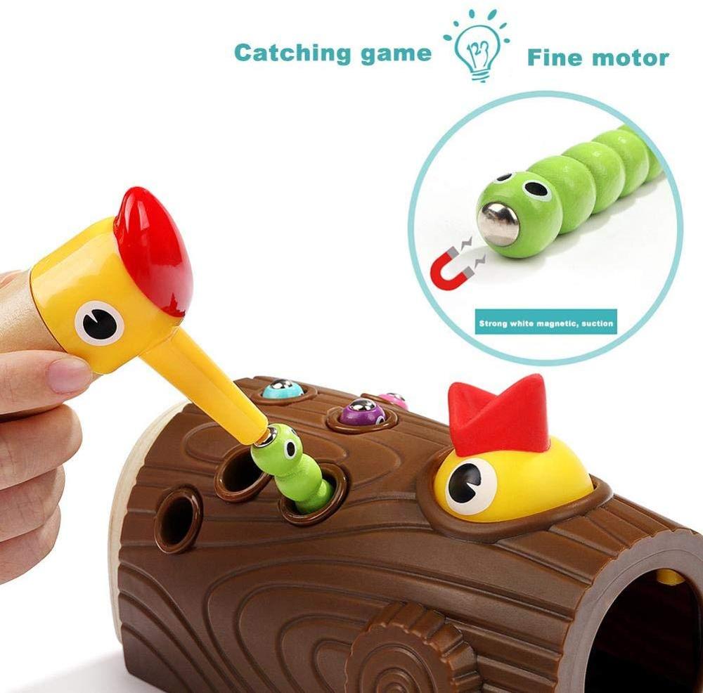 Woodpecker Magnetic Catch Worm Game