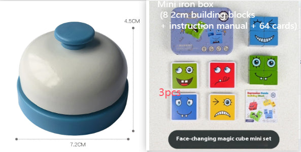 Wooden Expressions Toy Magic Cube Face Pattern Building Blocks Educational Montessori Toys