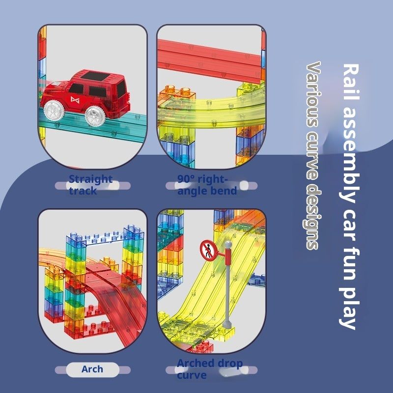 Magnetic Building Blocks For Children's Early Education, Versatile Magnetic Train Track Puzzle Toy