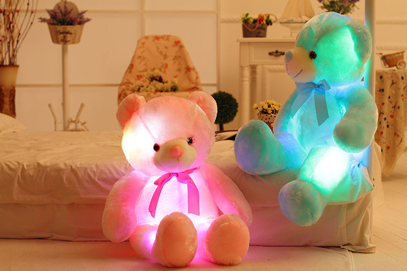 Creative Light Up LED Teddy Bear Stuffed Animals Plush Toy Colorful Glowing For Kids Pillow