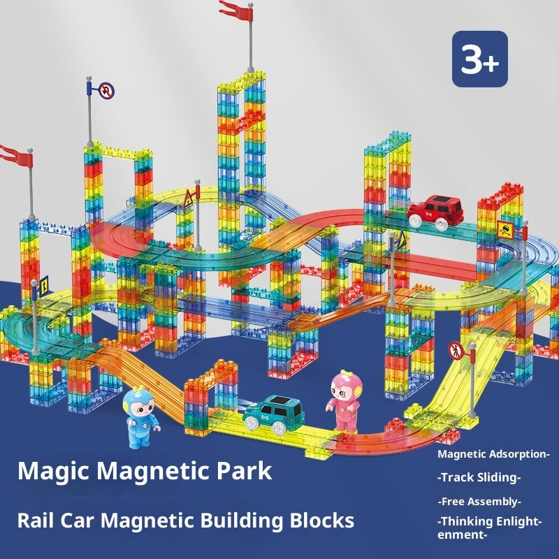 Magnetic Building Blocks For Children's Early Education, Versatile Magnetic Train Track Puzzle Toy