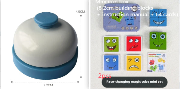 Wooden Expressions Toy Magic Cube Face Pattern Building Blocks Educational Montessori Toys