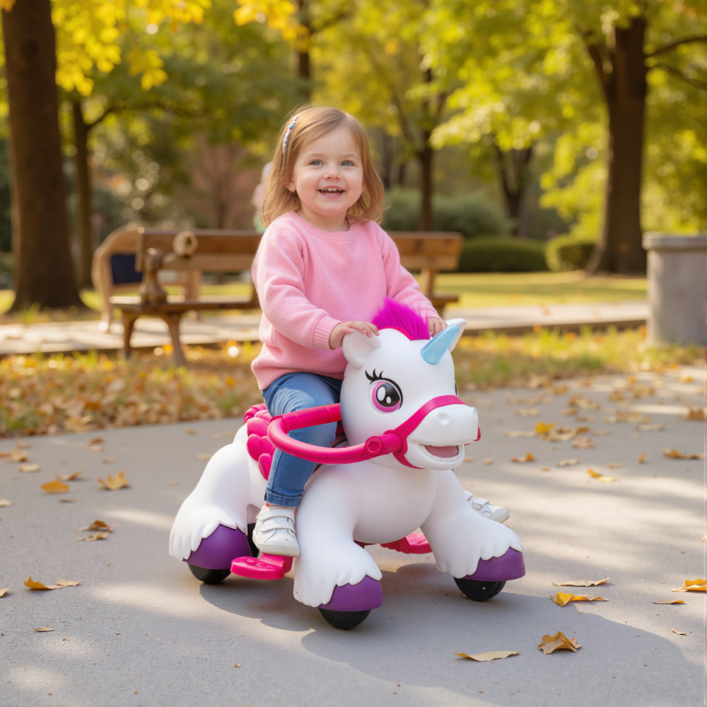 12V Unicorn Ride on Horse with Carrot Toy