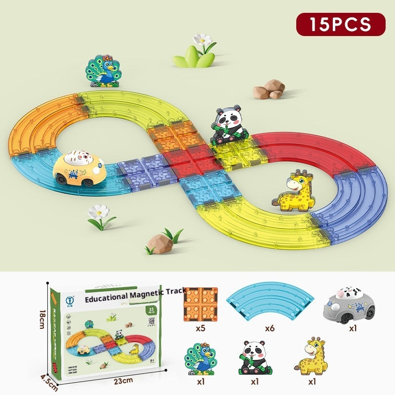 Magnetic Building Blocks For Children's Early Education, Versatile Magnetic Train Track Puzzle Toy