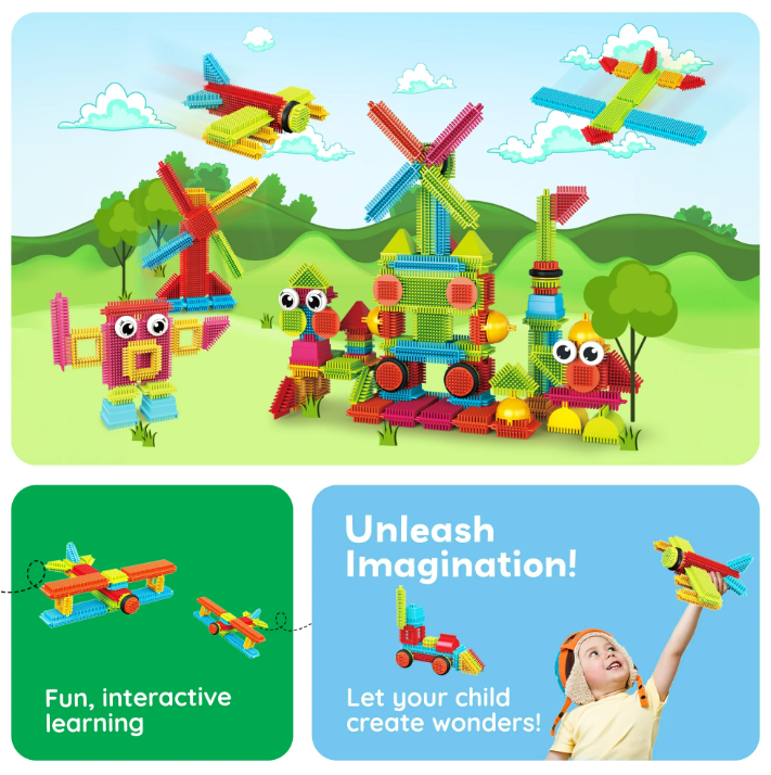 112PCS STEM Building Blocks Set - Educational Construction Toy for Kids, Creative Stacking & Interlocking Tiles