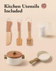 Wooden Play Kitchen Set for Kids - Pretend Play Toy with Ice Cube Dispenser, Mocha Finish, for Boys & Girls Age 3+