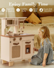 Wooden Play Kitchen Set for Kids - Pretend Play Toy with Ice Cube Dispenser, Mocha Finish, for Boys & Girls Age 3+