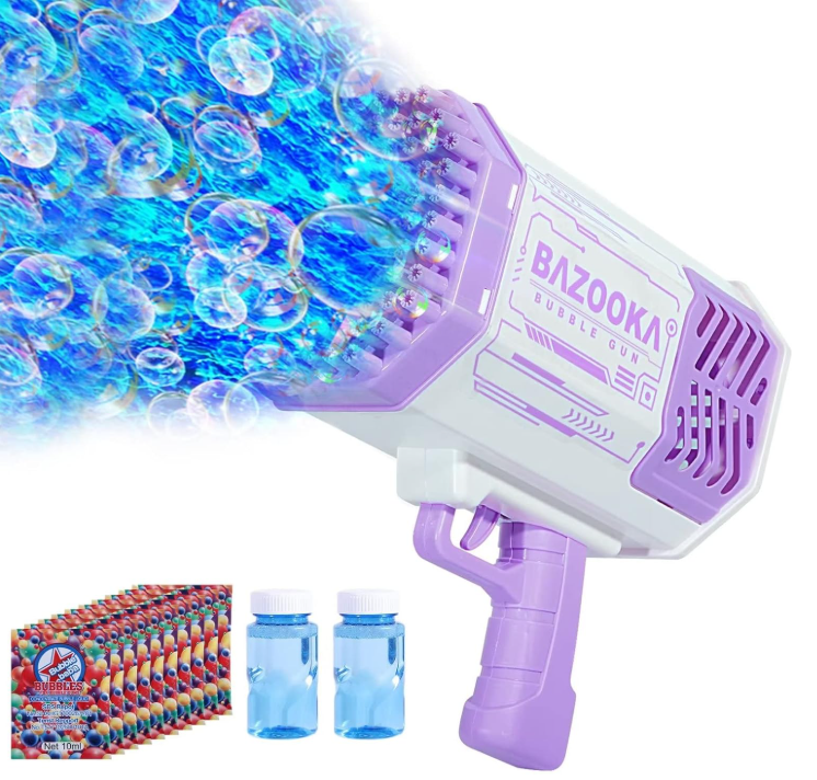 Bubble Gun Rocket 69 Holes Soap Bubbles Machine Gun