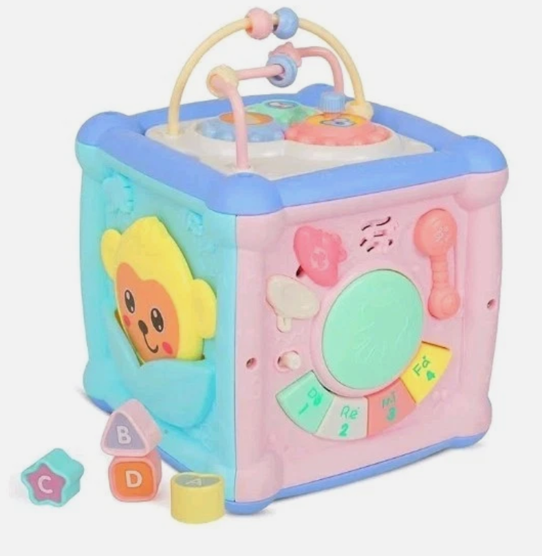 Montessori 6-in-1 Baby Activity Cube - Sensory Development & Fine Motor Educational Toy for Toddlers 18 Months+
