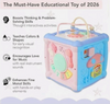 Montessori 6-in-1 Baby Activity Cube - Sensory Development & Fine Motor Educational Toy for Toddlers 18 Months+