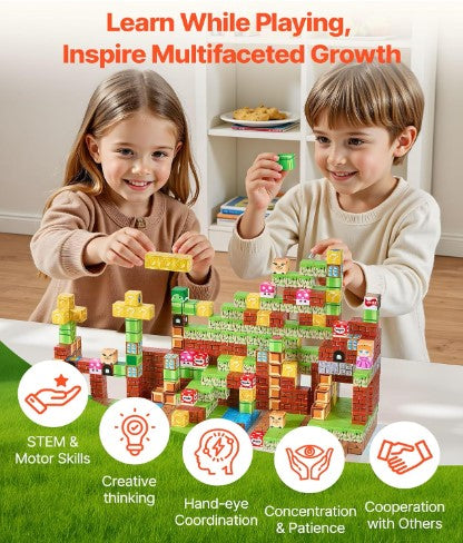 100 PCS Magnet Blocks Set Montessori Sensory Toys