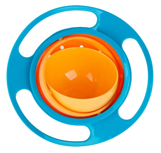 Magic Bowl 360 Degree Rotation Spill Resistant Gyro Bowl with Lid For Toddler Baby Kids