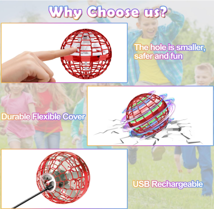 Upgraded Boomerang Hover Ball Fidget Spinner for Kids, Hand Drone Orbit