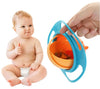 Magic Bowl 360 Degree Rotation Spill Resistant Gyro Bowl with Lid For Toddler Baby Kids