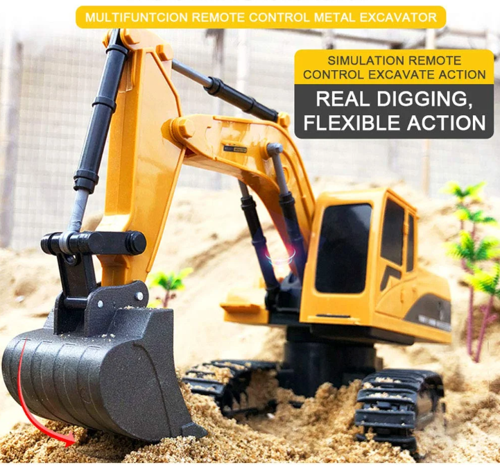 RC Excavator RC Model Car Toys Dump Truck Bulldozer Engineering Vehicle With Led Lights Music