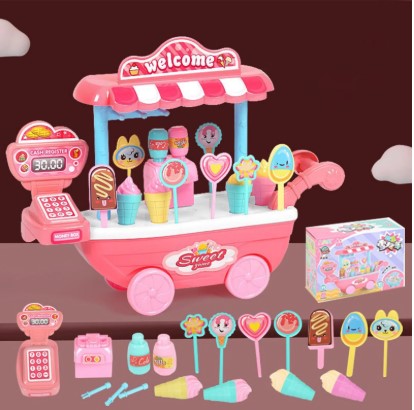 Mini DIY Ice Cream and Candy Cart - Fun Simulation Toy for Kids