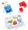 Face Changing Building Blocks Iron box Toy Wooden Face-changing Cube Board Game Montessori Kids Educational Blocks Party Games