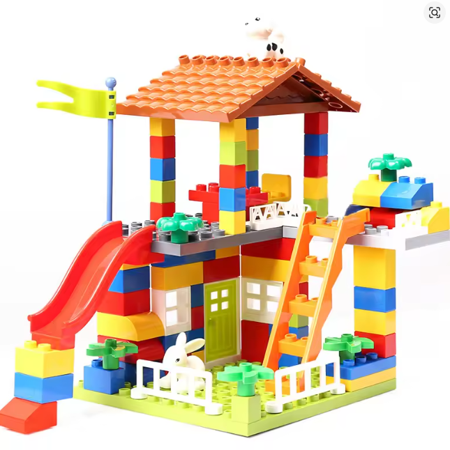 Classic Big Size Building Blocks House Assembly Construction Block Plastic Castle DIY Bricks Toys For Children