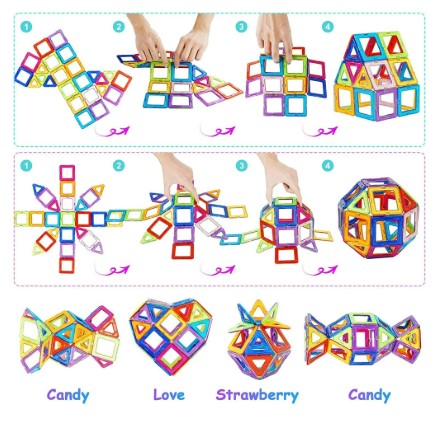50 Pcs Magnetic Building Blocks for Kids