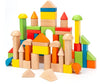Wooden Building Blocks Set - Stacker Stacking Preschool Learning Educational Toys with Carrying Bag