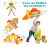 Wooden Building Blocks Set - Stacker Stacking Preschool Learning Educational Toys with Carrying Bag