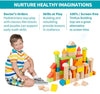 Wooden Building Blocks Set - Stacker Stacking Preschool Learning Educational Toys with Carrying Bag