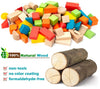 Wooden Building Blocks Set - Stacker Stacking Preschool Learning Educational Toys with Carrying Bag