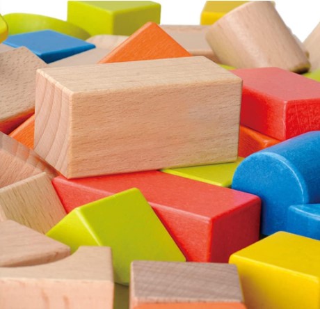 Wooden Building Blocks Set - Stacker Stacking Preschool Learning Educational Toys with Carrying Bag