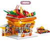 City Street View Food Store Mini Bricks Coffee Ice Cream Shop Architectures Models Building Blocks Toys