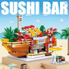 City Street View Food Store Mini Bricks Coffee Ice Cream Shop Architectures Models Building Blocks Toys