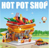 City Street View Food Store Mini Bricks Coffee Ice Cream Shop Architectures Models Building Blocks Toys