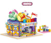 City Street View Food Store Mini Bricks Coffee Ice Cream Shop Architectures Models Building Blocks Toys