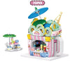 City Street View Food Store Mini Bricks Coffee Ice Cream Shop Architectures Models Building Blocks Toys