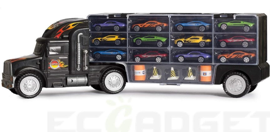 Tractor Trailer Car Collection Case Carrier Transport Toy Truck for Kids