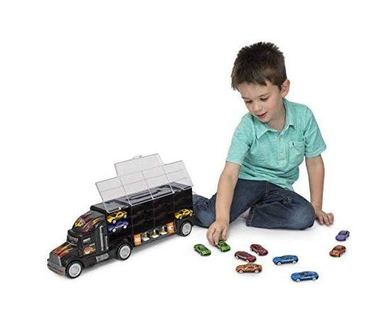 Tractor Trailer Car Collection Case Carrier Transport Toy Truck for Kids