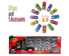 Tractor Trailer Car Collection Case Carrier Transport Toy Truck for Kids