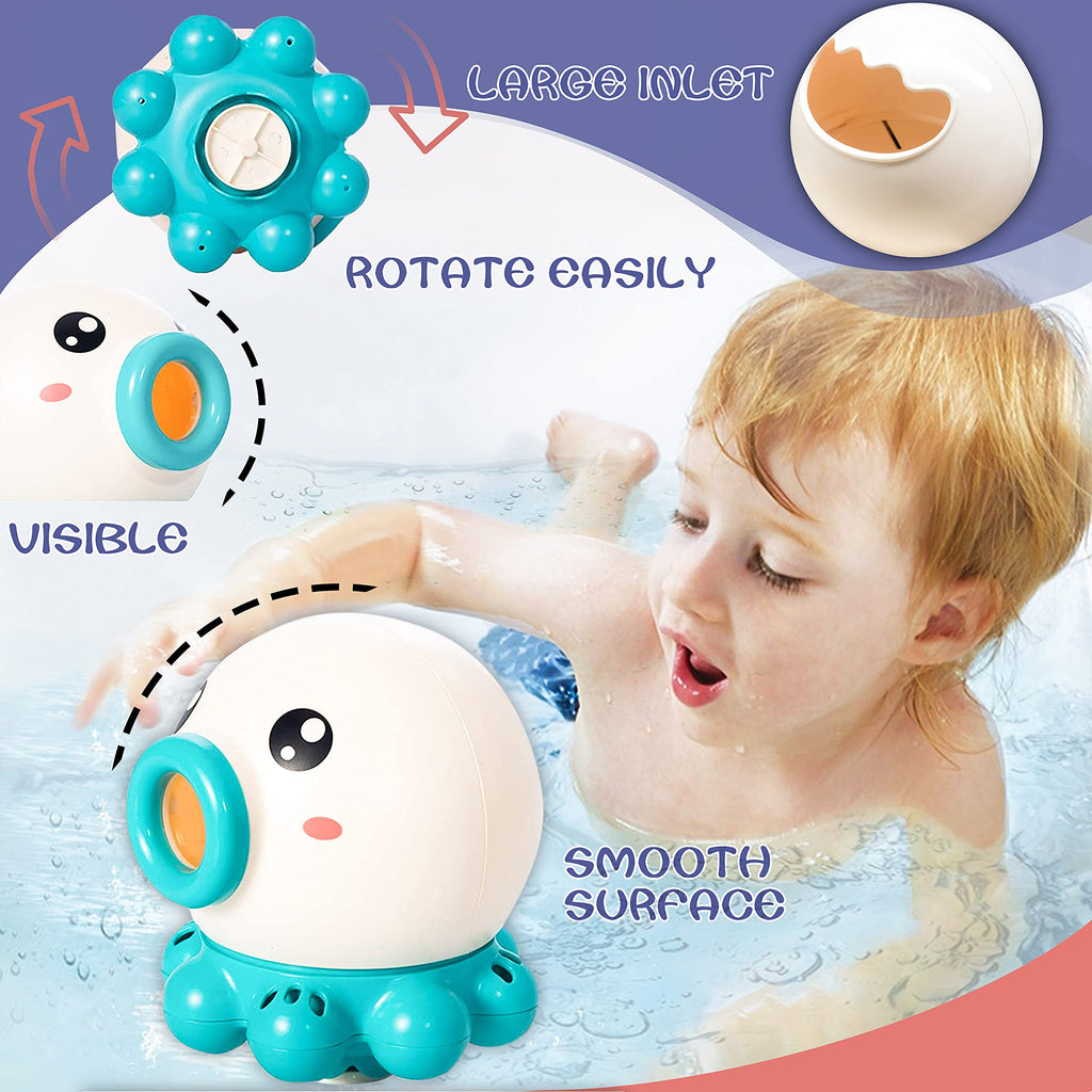 Octopus Fountain Bath Toy Water Jet Rotating Shower for Kids