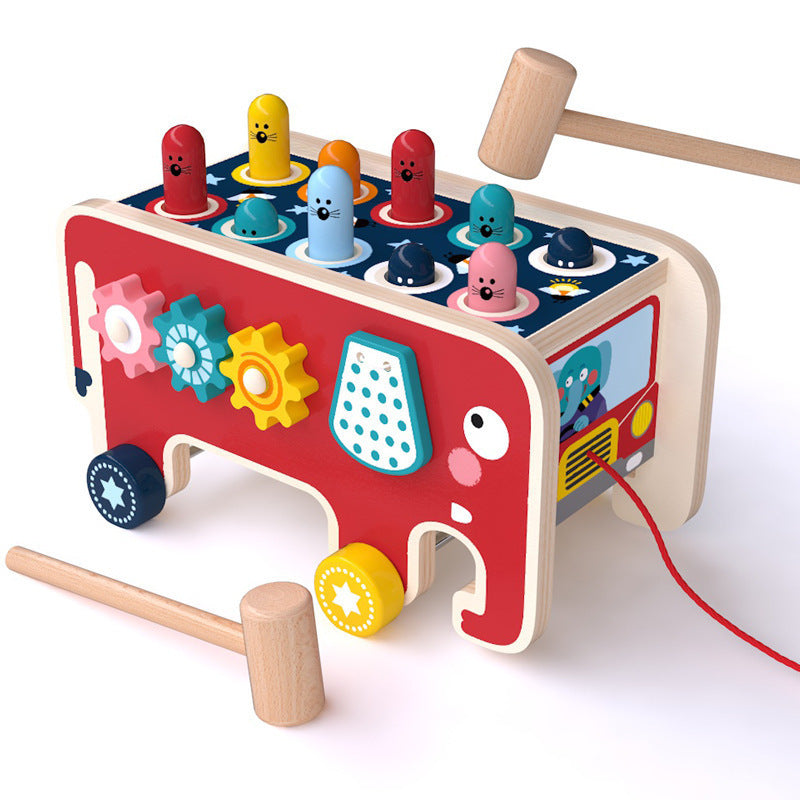 Wooden Montessori Pounding Bench Toy