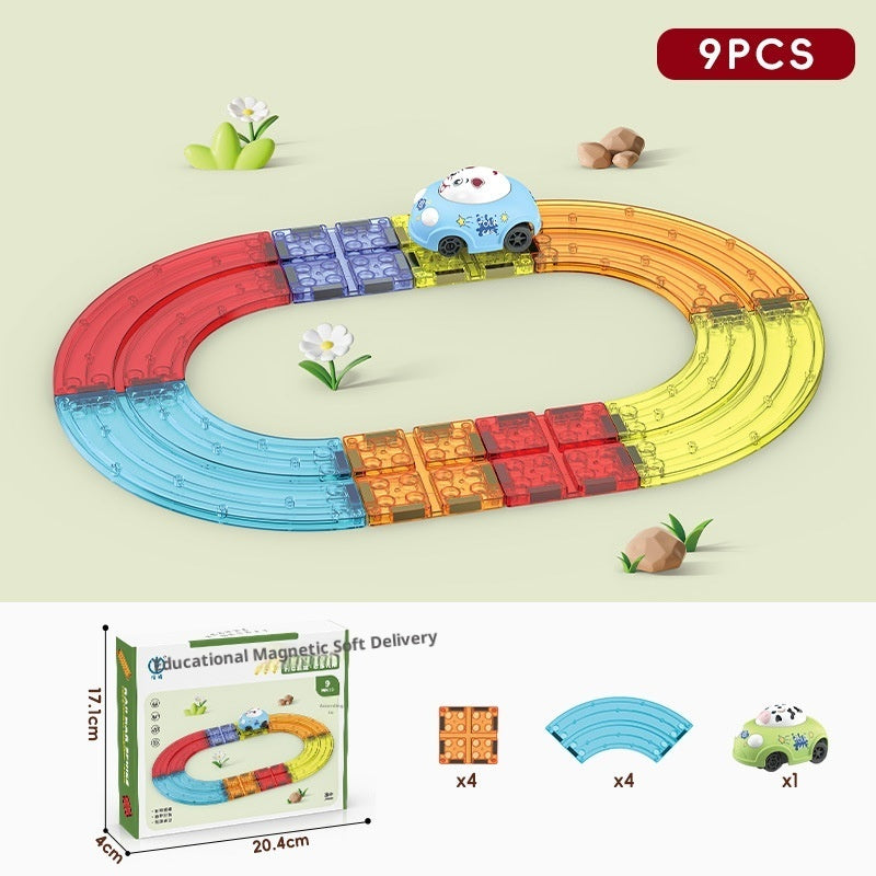 Magnetic Building Blocks For Children's Early Education, Versatile Magnetic Train Track Puzzle Toy