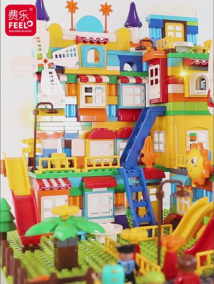 Classic Big Size Building Blocks House Assembly Construction Block Plastic Castle DIY Bricks Toys For Children